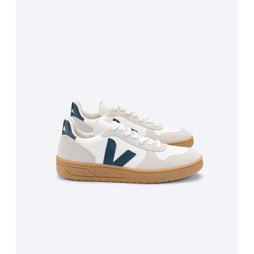 White/Beige Women's Veja V-10 B-MESH Sneakers | AU 637MQZ